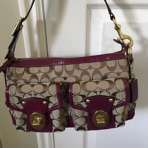 Coach purple pattern trim bag